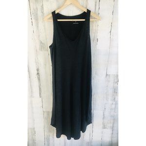 Dolan Midi Dress Black Slub Kniti T-Shirt Dress Tank Trapeze Casual